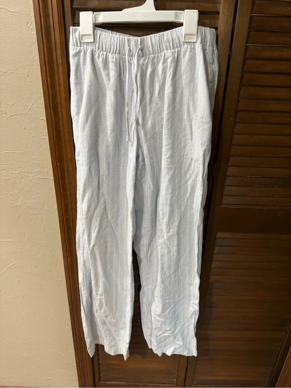 ARITZIA Light Blue Stripe Linen Blend Pants - NWT Size XS